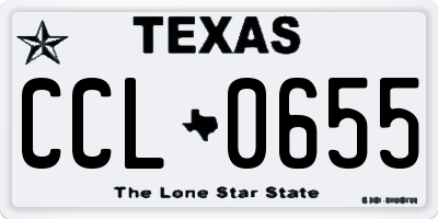 TX license plate CCL0655