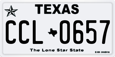 TX license plate CCL0657