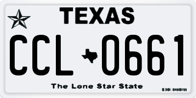 TX license plate CCL0661