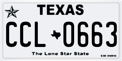 TX license plate CCL0663