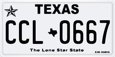 TX license plate CCL0667