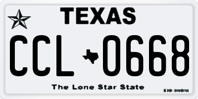 TX license plate CCL0668