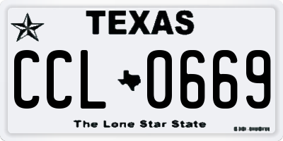 TX license plate CCL0669