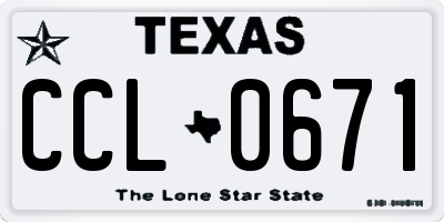 TX license plate CCL0671