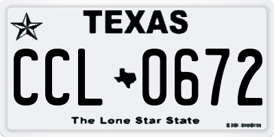 TX license plate CCL0672