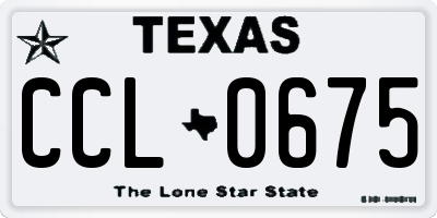TX license plate CCL0675