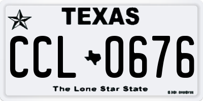 TX license plate CCL0676