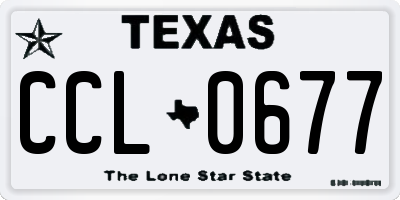 TX license plate CCL0677