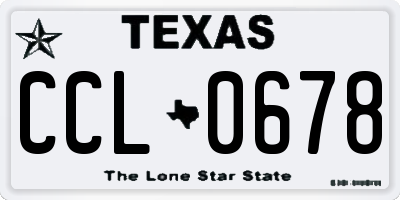 TX license plate CCL0678