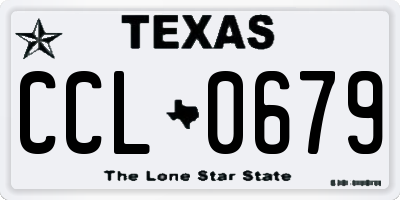 TX license plate CCL0679