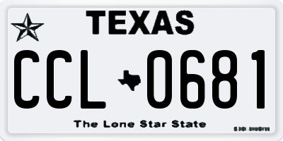 TX license plate CCL0681