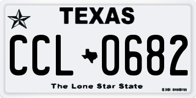 TX license plate CCL0682