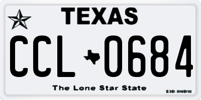 TX license plate CCL0684