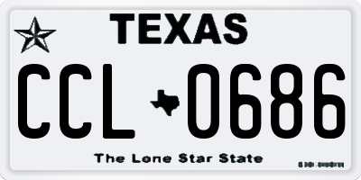 TX license plate CCL0686