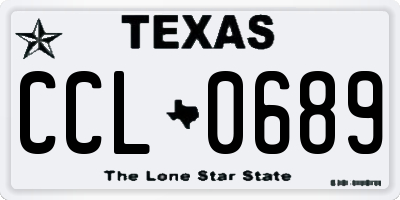 TX license plate CCL0689