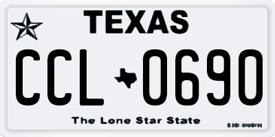 TX license plate CCL0690