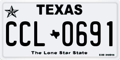 TX license plate CCL0691