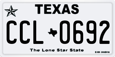 TX license plate CCL0692