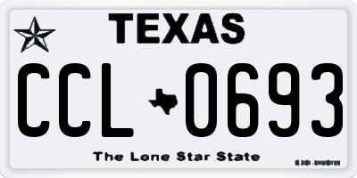 TX license plate CCL0693