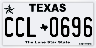 TX license plate CCL0696