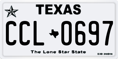 TX license plate CCL0697