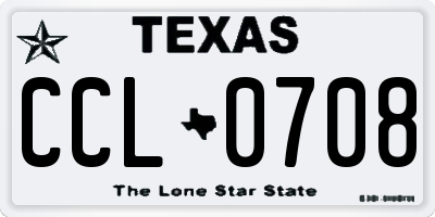 TX license plate CCL0708