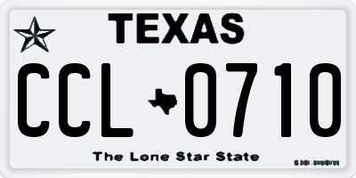 TX license plate CCL0710