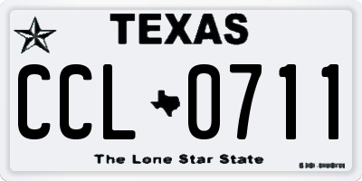TX license plate CCL0711
