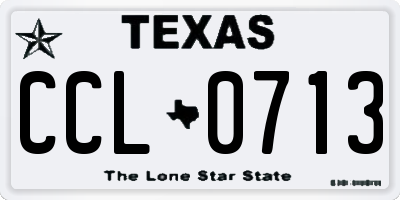 TX license plate CCL0713