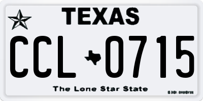 TX license plate CCL0715
