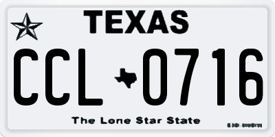 TX license plate CCL0716