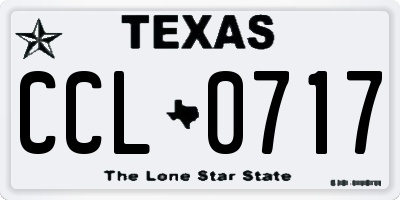 TX license plate CCL0717