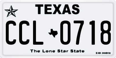 TX license plate CCL0718