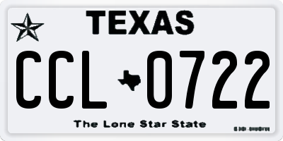 TX license plate CCL0722