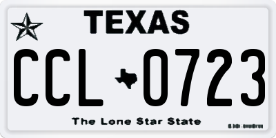 TX license plate CCL0723