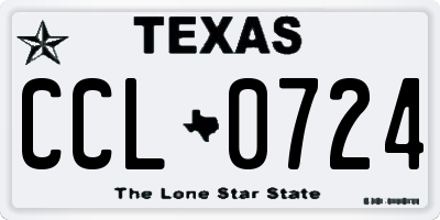 TX license plate CCL0724