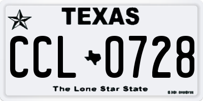 TX license plate CCL0728