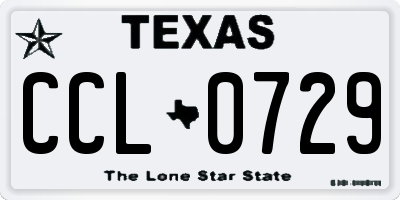 TX license plate CCL0729