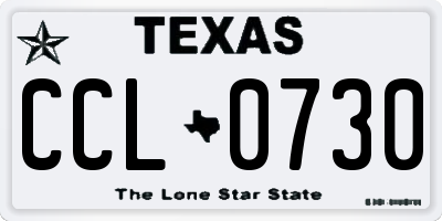 TX license plate CCL0730