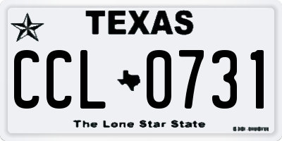 TX license plate CCL0731
