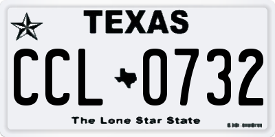 TX license plate CCL0732