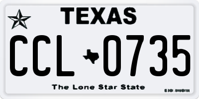 TX license plate CCL0735