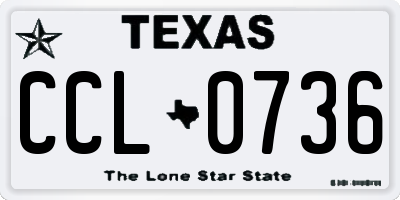 TX license plate CCL0736