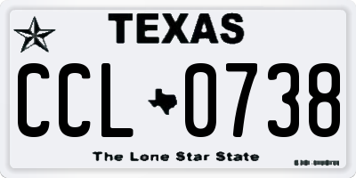 TX license plate CCL0738