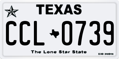 TX license plate CCL0739