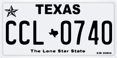 TX license plate CCL0740