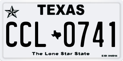 TX license plate CCL0741
