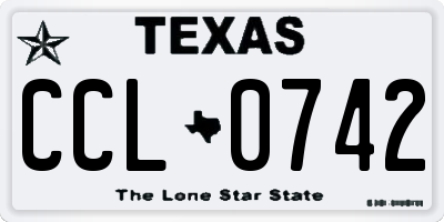 TX license plate CCL0742