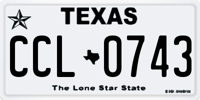 TX license plate CCL0743