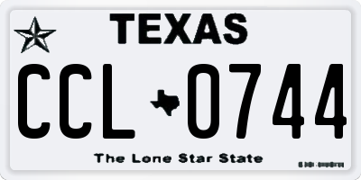 TX license plate CCL0744